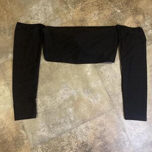 vintage vestidos y2k black longsleeve lace tie cold shoulder half sleeve large